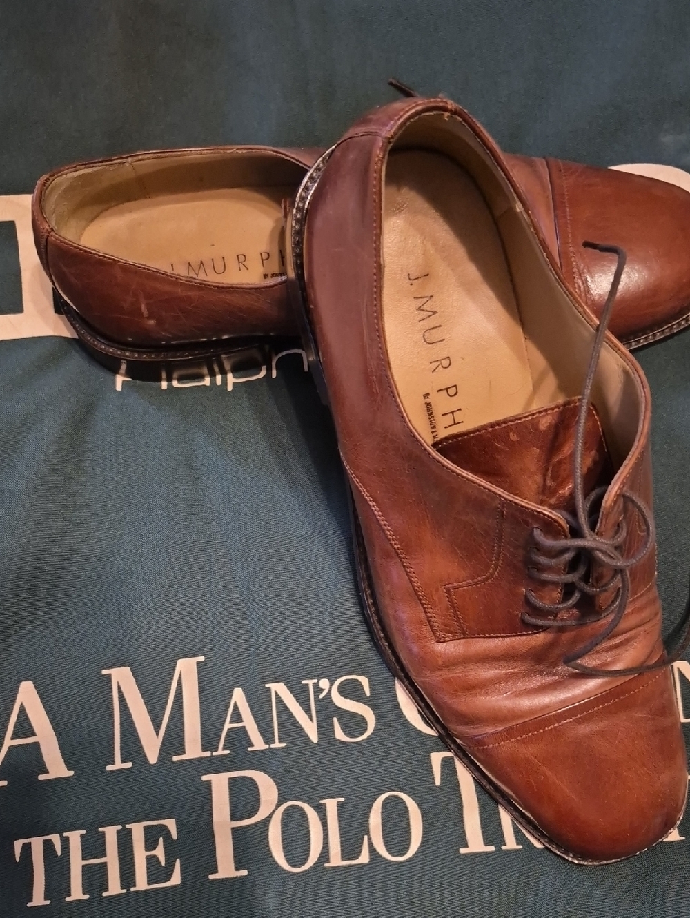 J. Murphy Brown Leather Lace-Up Derby Shoes - Brown